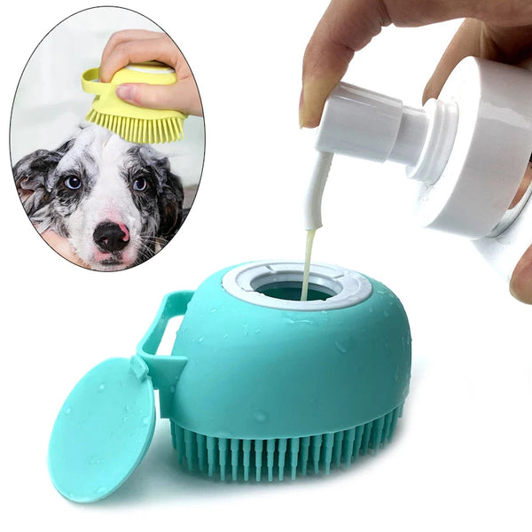 Escova de banho para animais de estimação, cachorro grande, gato, luvas de massagem, escova macia, segurança, silicone