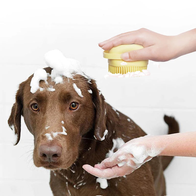 Escova de banho para animais de estimação, cachorro grande, gato, luvas de massagem, escova macia, segurança, silicone