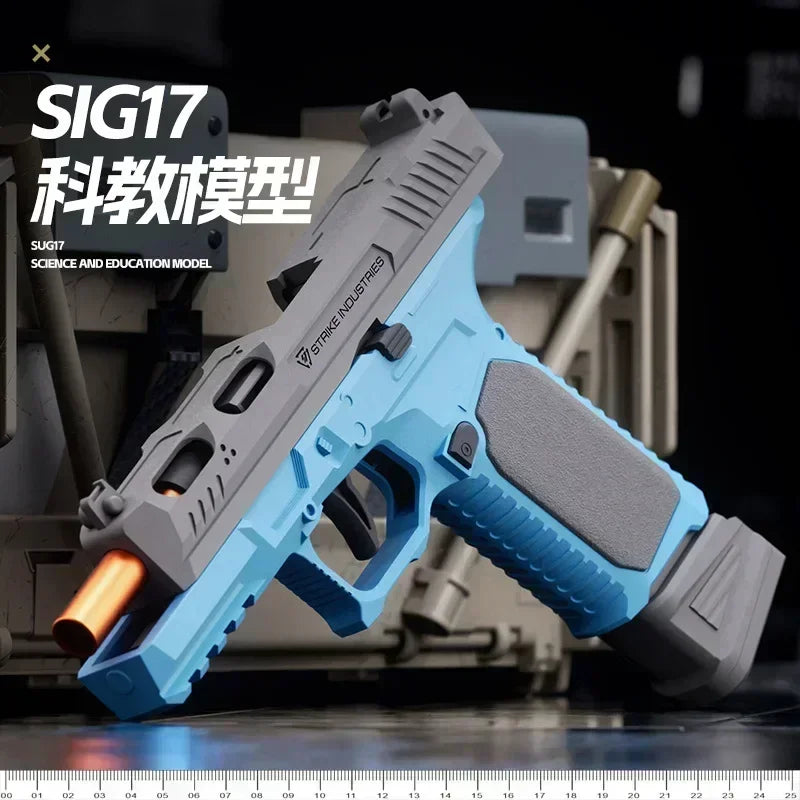 SIG17 Automatic Serial Shell Throwing Metal Soft Bullet Gun 1911 Empty Hanging Glock Children's Toy Gun Simulation Boy