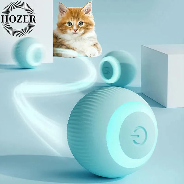 Bola interativa para gatos, brinquedos inteligentes para gatos, bola mágica de rolamento automática interna