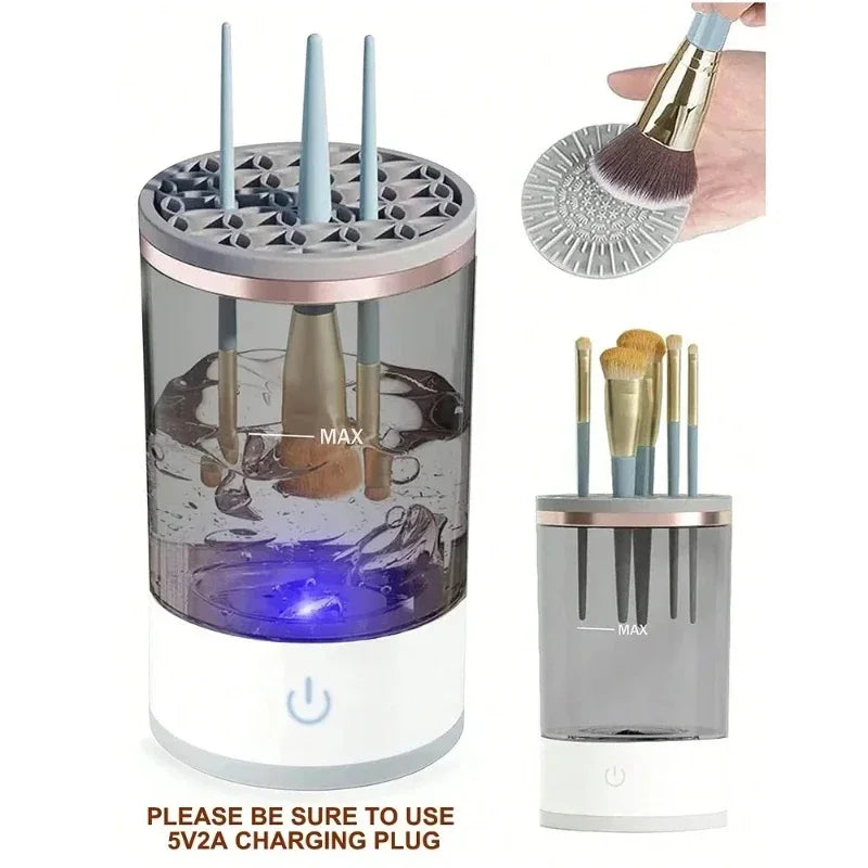 3 In 1 Electric Makeup Brush Cleaner Machine With USB Charging Automatic Cosmetic Brush Quick Dry Cosmetic Brush Cleaning Tools